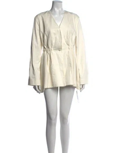 Pre-owned Merlette V-neck Mini Dress In White