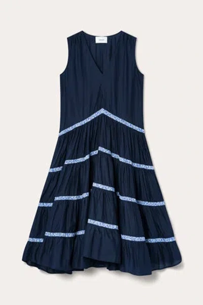 Merlette Wallis Dress In Navy/liberty Blue Print In Navy And Liberty Blue Print