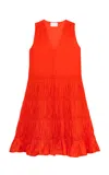 Merlette Wallis Smocked Dress In Flame In Red