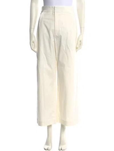 Pre-owned Merlette Wide Leg Pants In White