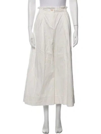 Pre-owned Merlette Wide Leg Pants In White