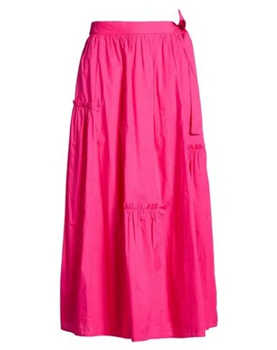 Merlette Woman Maxi Skirt Magenta Size 8 Pima Cotton In Pink