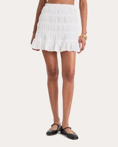 Merlette Maeva Ruffled Mini Skirt In White
