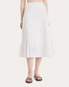 Merlette Women's Litus Pleated Poplin Midi Skirt In White