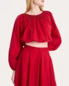 Merlette Lotus Beaded Top In Rouge In Red