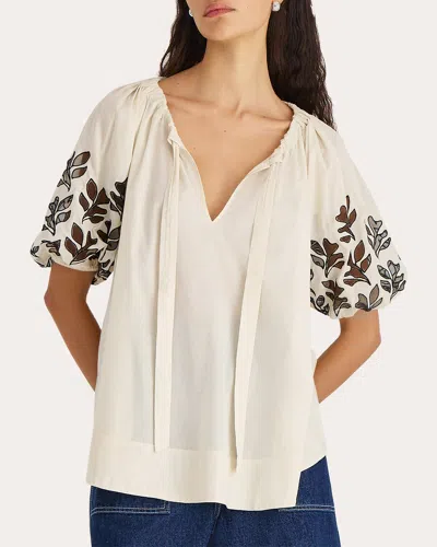 Merlette Women's Lumi Embroidered Voile Top