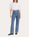 Merlette Beacon Jean In Mid-blue Wash In White