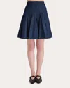 Merlette Women's Mika Pleated Denim Mini Skirt
