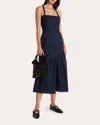 Merlette Natalia Cotton Voile Midi Dress In Blue