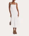 Merlette Natalia Cotton Voile Midi Dress In White