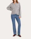 Merlette Women's Nexilis Pointelle-trimmed Wool-blend Wrap Cardigan In Grey