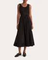 Merlette Olea Eyelet-embroidered Cotton Midi Dress In Black