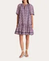 Merlette Palermo Print Dress Sunset Rose Floral Print In Pink