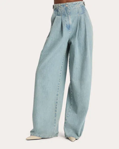 MERLETTE WOMEN'S TRIBECA PLEATED DENIM BARREL JEANS