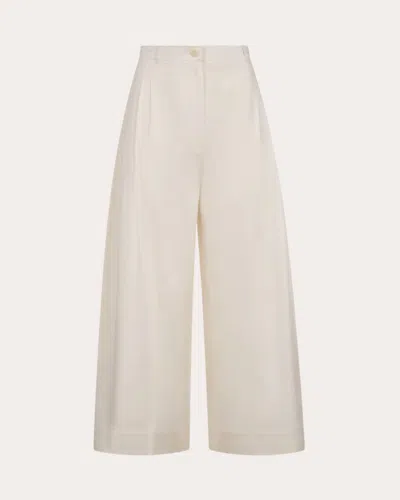 Merlette Women's Yuna Pleated Twill Wide-leg Pants