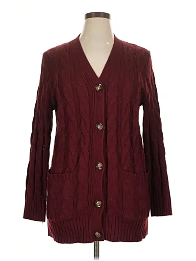 Pre-owned Merokeety Cardigan Sweater In Burgundy