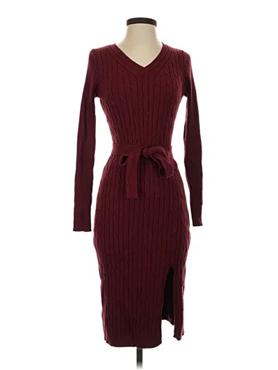 Pre-owned Merokeety Casual Dress In Burgundy