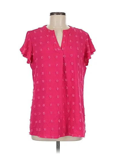 Pre-owned Merokeety Short Sleeve Blouse In Pink