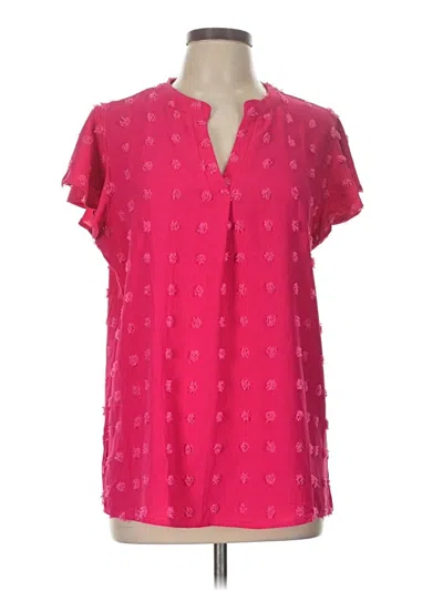 Pre-owned Merokeety Short Sleeve Blouse In Pink