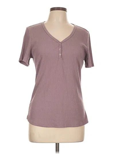 Pre-owned Merokeety Short Sleeve Henley Shirt In Purple