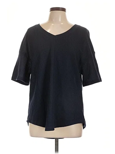 Merokeety Short Sleeve Top Black V-neck Tops