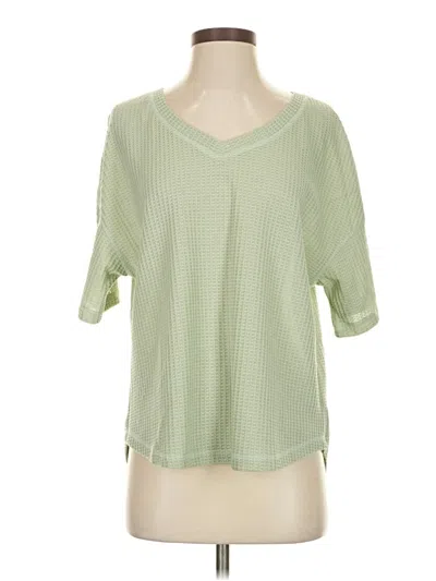 Pre-owned Merokeety Short Sleeve Top Green V Neck Tops