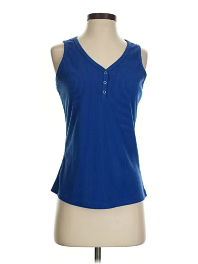 Pre-owned Merokeety Tank Top Blue Plunge Neckline Tops