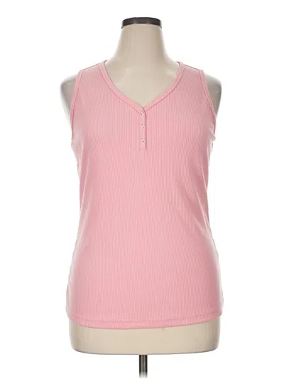 Pre-owned Merokeety Tank Top Pink Halter Neckline Tops
