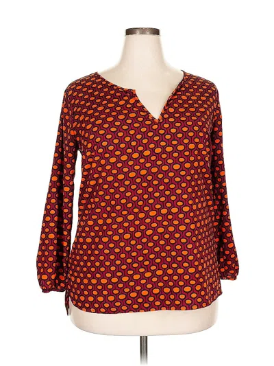 Pre-owned Merona 3/4 Sleeve Blouse In Orange