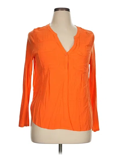Pre-owned Merona 3/4 Sleeve Blouse In Orange