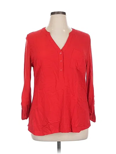 Pre-owned Merona 3/4 Sleeve Blouse In Red