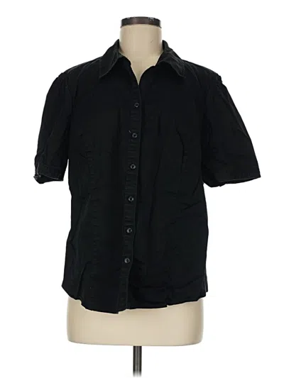 Pre-owned Merona 3/4 Sleeve Button Down Shirt In Black