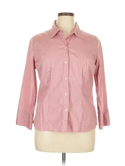 Pre-owned Merona 3/4 Sleeve Button Down Shirt In Pink