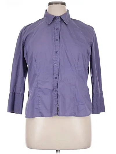 Pre-owned Merona 3/4 Sleeve Button Down Shirt In Purple
