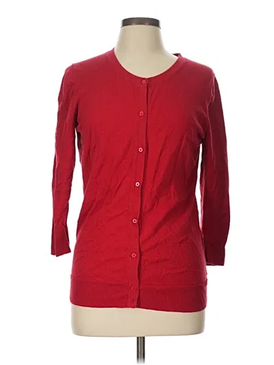 Pre-owned Merona 3/4 Sleeve Button Down Shirt In Red