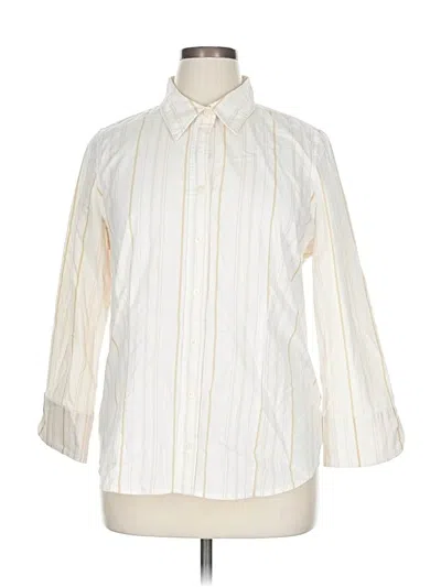 Pre-owned Merona 3/4 Sleeve Button Down Shirt In White