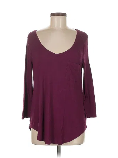 Pre-owned Merona 3/4 Sleeve T-shirt In Burgundy