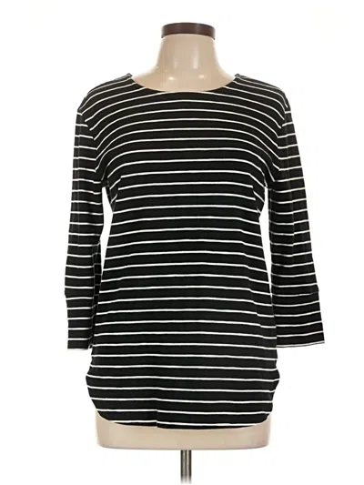 Pre-owned Merona 3/4 Sleeve Top Black Boatneck Tops