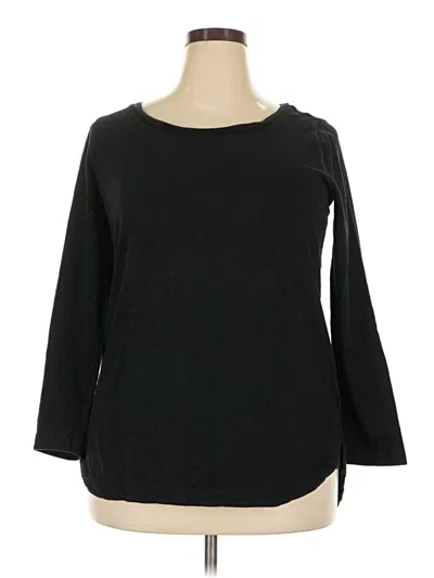 Pre-owned Merona 3/4 Sleeve Top Black Boatneck Tops