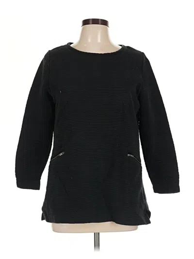 Pre-owned Merona 3/4 Sleeve Top Black Boatneck Tops