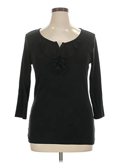 Pre-owned Merona 3/4 Sleeve Top Black Sweetheart Neckline Tops