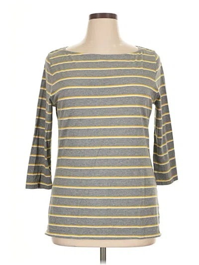 Pre-owned Merona 3/4 Sleeve Top Gray Boatneck Tops