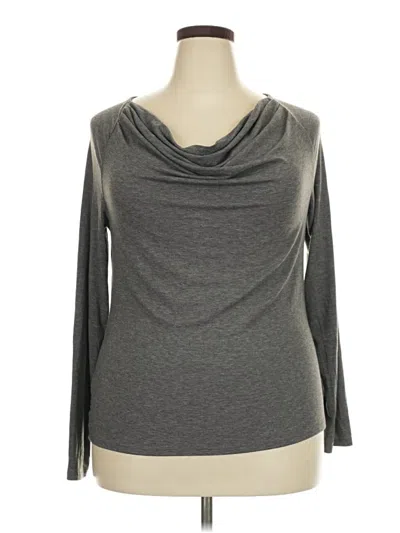 Pre-owned Merona 3/4 Sleeve Top Gray Cowl Neck Tops