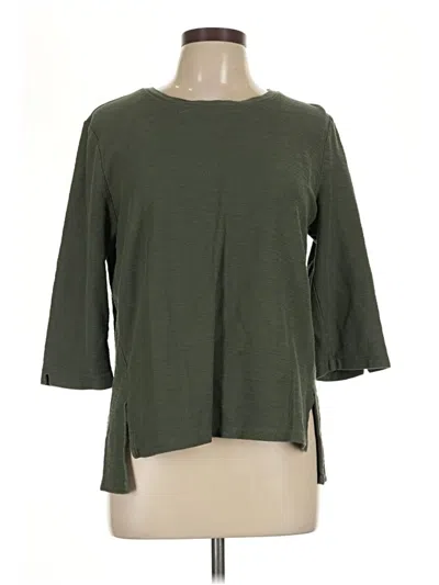 Pre-owned Merona 3/4 Sleeve Top Green Boatneck Tops