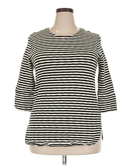 Pre-owned Merona 3/4 Sleeve Top Ivory Boatneck Tops