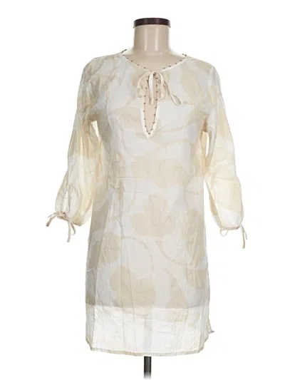 Pre-owned Merona 3/4 Sleeve Top Ivory Keyhole Neckline Tops