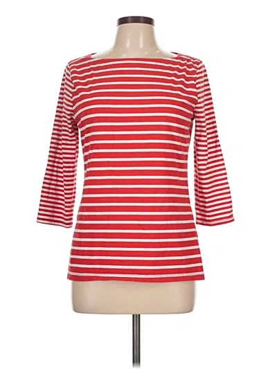 Pre-owned Merona 3/4 Sleeve Top Red Boatneck Tops