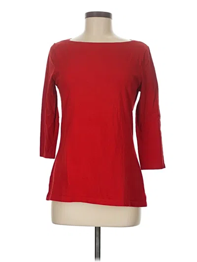 Pre-owned Merona 3/4 Sleeve Top Red Boatneck Tops