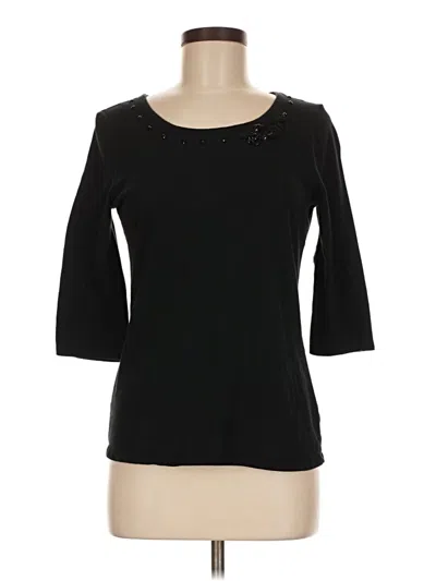 Pre-owned Merona 3/4 Sleeve T-shirt In Black