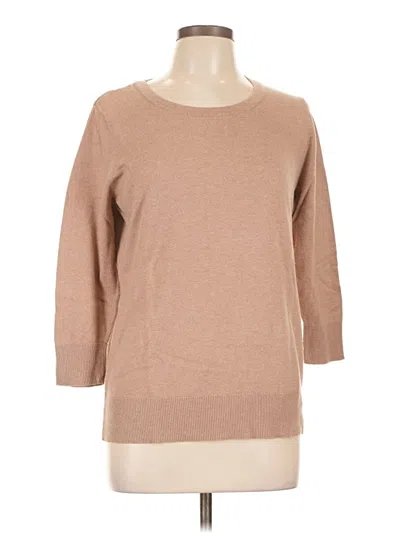 Pre-owned Merona 3/4 Sleeve T-shirt In Brown